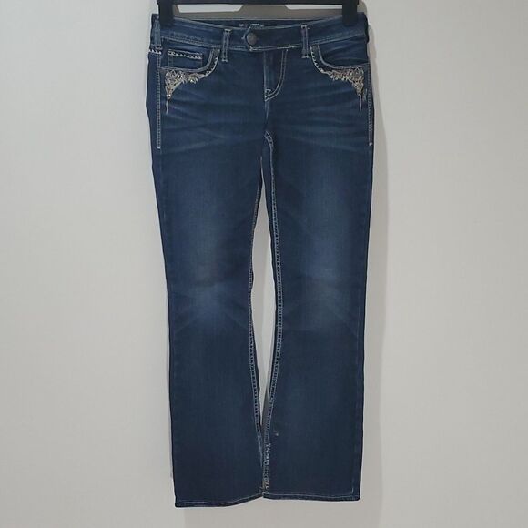 SILVER Tuesday dark wash boot cut jeans - Picture 1 of 8